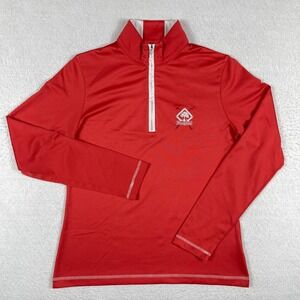 Cutter & Buck Pullover‎ Womens Small Red 1/4 Zip Woodstone Golf Travel Vacation